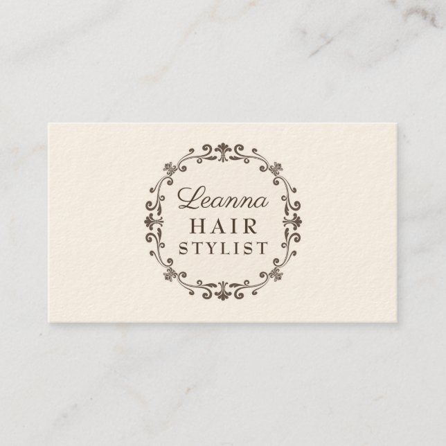 Elegante Ivory Cream Hair Stylist Termine Karten (Vorderseite)