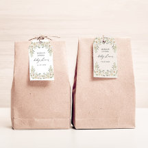 Elegante Ivory Floral Brautparty Gift Tags