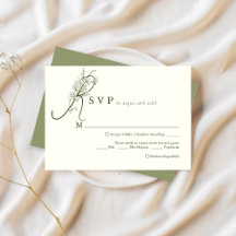 Elegante Ivory Moss Blumenkarte Auswahl Hochzeitsf