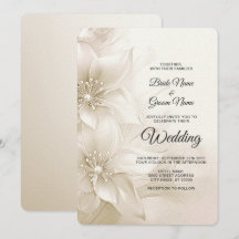 Elegante Ivory White Blume Hochzeit Einladung