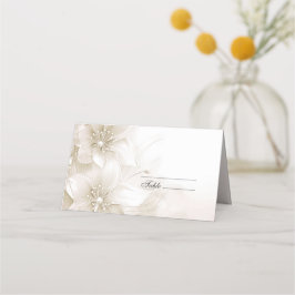 Elegante Ivory White Blume Platzkarte