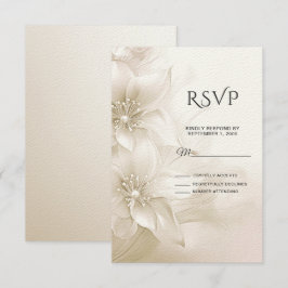 Elegante Ivory White Blume RSVP-Karte RSVP Karte