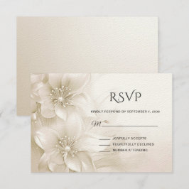Elegante Ivory White Blume RSVP-Karte RSVP Karte