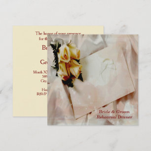 Elegante Ivory & Yellow Roses Probe Dinner Card Einladung