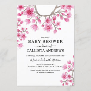 Elegante japanische Cherry Blossom Floral Baby Sho Einladung