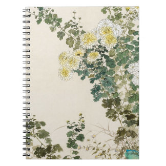Elegante japanische Chrysanthemum Floral Art Notizblock