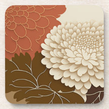 Elegante japanische Chrysanthemum Print-Untersetze