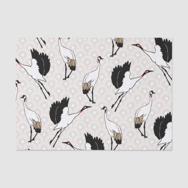 Elegante japanische Krane Seidenpapier (Vorderseite)