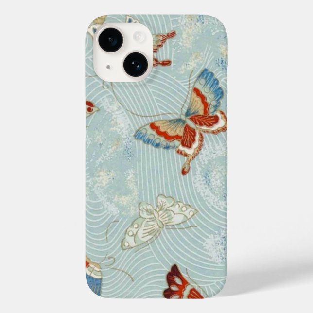 Elegante japanische Washi Origami Butterflies Case-Mate iPhone 14 Hülle (Rückseite)