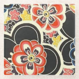 Elegante japanische Washi Origami Moderne Blume Glasuntersetzer