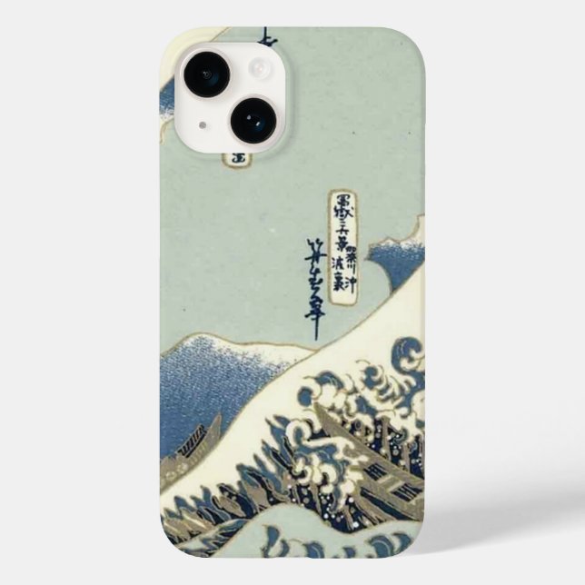 Elegante japanische Wellen der Washi Origami Ocean Case-Mate iPhone 14 Hülle (Rückseite)