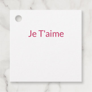 Elegante Je T'aime Geschenkanhänger für die Hochze