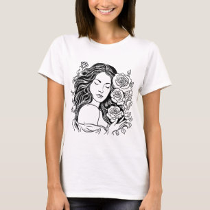 Elégante jeune femme tshirt rose
