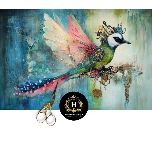 Elegante Jewel Gestricke Bird Art Decoupage Seidenpapier (Von Creator hochgeladen)