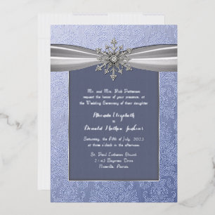 Elegante Jeweled Snowflake Wedding Folieneinladung