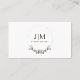 Elegante Jewelry Designer Monogram Business Card Visitenkarte