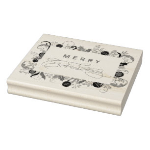 Elegante Journalistik Scrapbooking Frohe Weihnacht Gummistempel