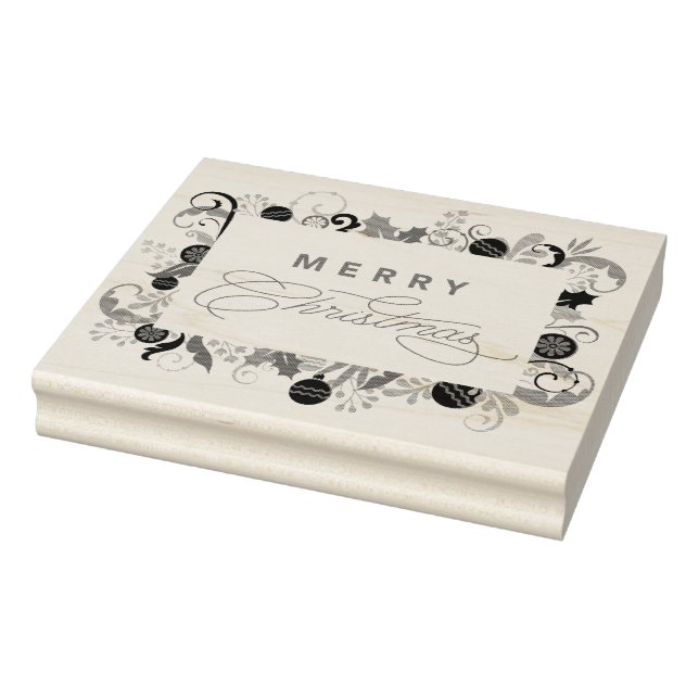 Elegante Journalistik Scrapbooking Frohe Weihnacht Gummistempel (Stempel)