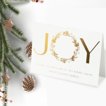 Elegante "JOY" echte Folie Faltkarte für den Urlau
