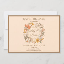 Elegante Jugendstil Floral Save the Date