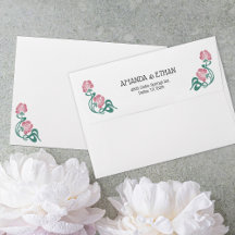 Elegante Jugendstil Floral White Wedding Umschlag