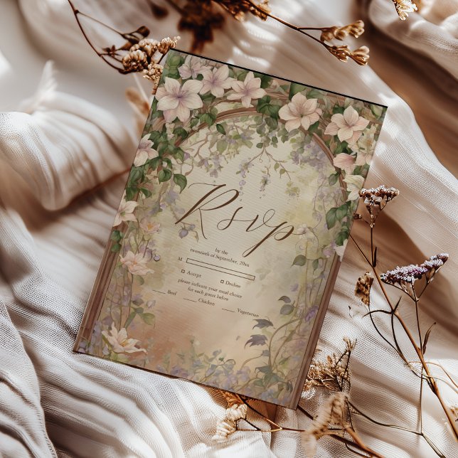 Elegante Jugendstil-Hochzeit RSVP Karte (Von Creator hochgeladen)