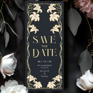 Elegante Jugendstil Lily Save the Date Einladung