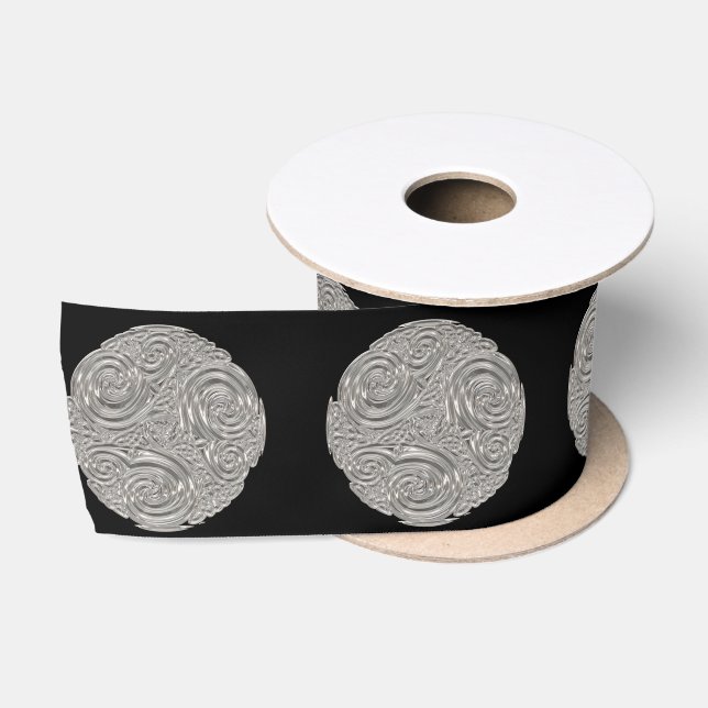 Elegante Jugendstil-Silbermedaille Satinband (Spule)