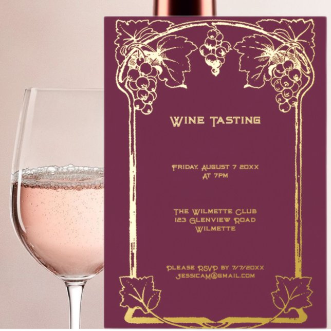 Elegante Jugendstil-Trauben Einladung (Von Creator hochgeladen)