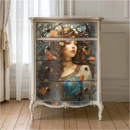Elegante Jugendstil Vintage Viktorianische Göttin Seidenpapier