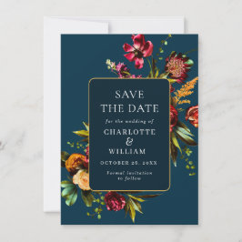 Elegante Jugendstilgarten Blume Hochzeit Save The Date