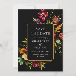 Elegante Jugendstilgarten Blume Hochzeit Save The Date