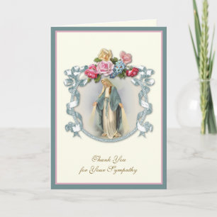 Elegante Jungfrau Maria Christliche Beileidsbekund Dankeskarte