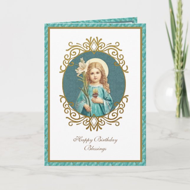 Elegante Jungfrau Mary Vintag Religious Karte (Vorderseite)