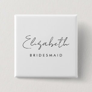 Elegante Junggesellen Brautjungfer Damen Quadrat Button