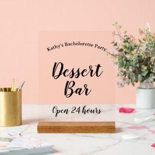 Elegante Junggesellinnen-Abschiedsparty-Dessertbar Acrylschild