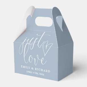 Elegante Just Liebe Herz Dusty Blue Wedding Geschenkschachtel