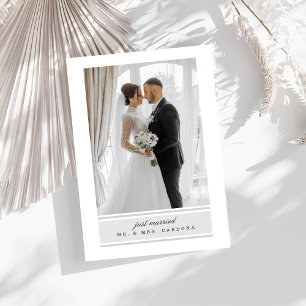 Elegante Just Married Elopement-Foto-Ankündigung Ankündigung