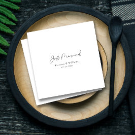 Elegante 'Just Married' Hochzeit - Personalisiert Serviette