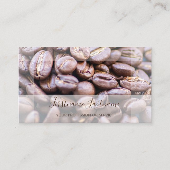 Elegante Kaffeebohnen Barista und Kaffeefresser Visitenkarte (Vorderseite)