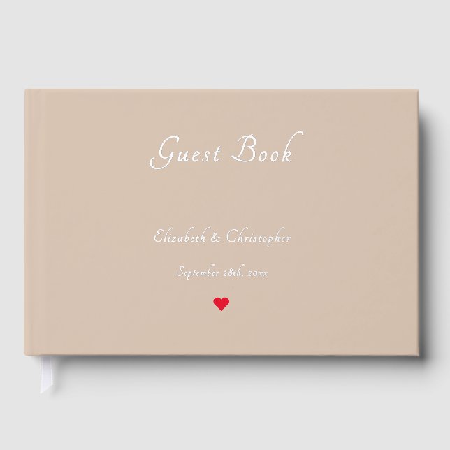 Elegante Kaffeefarbe Silber Hochzeiten Jahrestag Gästebuch (Vorderseite)