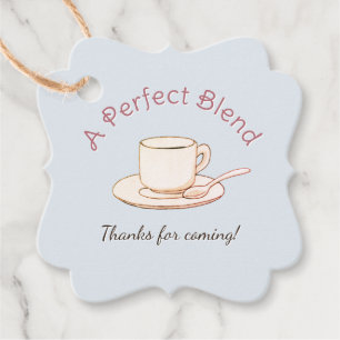Elegante Kaffeetasse Cream mit Untersetzer für Bru Geschenkanhänger