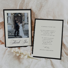 ELEGANTE KALIGRAFIE Hochzeitsfoto Dankeskarte