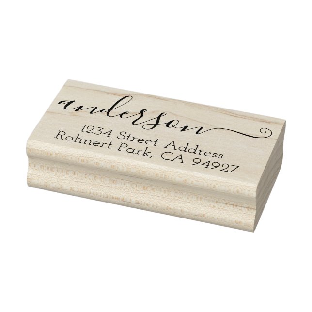 Elegante Kalligrafie-Address-Briefmarke mit Script Gummistempel (Stempel)