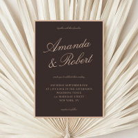 Elegante Kalligrafie Braune Old Money Hochzeit