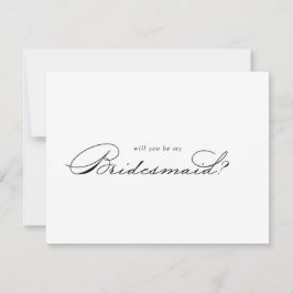 Elegante Kalligrafie Bridesmaid Vorschlag Note Car Mitteilungskarte