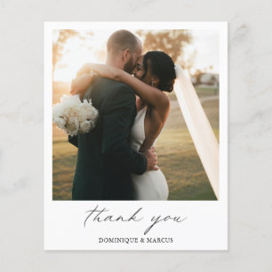 Elegante Kalligrafie Budget-Hochzeit Danke Karte