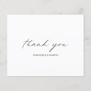 Elegante Kalligrafie Budget-Hochzeit Danke Karte