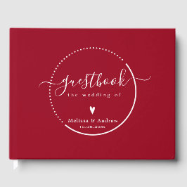 Elegante Kalligrafie - Carmine Red Wedding Gästebuch