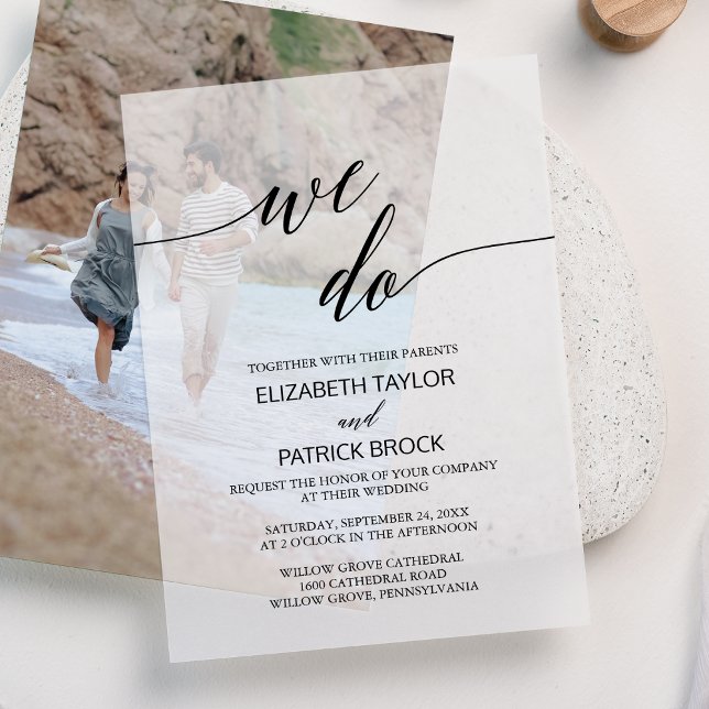 Elegante Kalligrafie Classic Einzigartig machen wi (Elegant Calligraphy Classic Unique We Do Wedding Vellum Invitations)